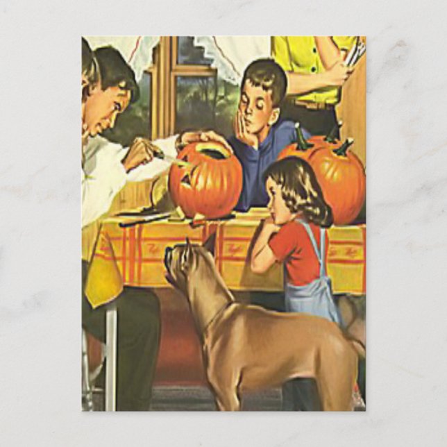 Family fun at Halloween Postcard (Front)