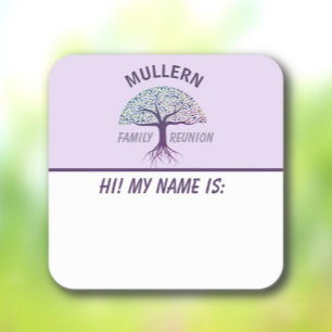 Family fun! Custom family reunion name badge Square Sticker