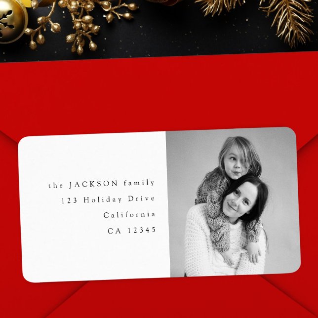 Family Fun Funny Christmas Photo Return Address Label (Creator Uploaded)