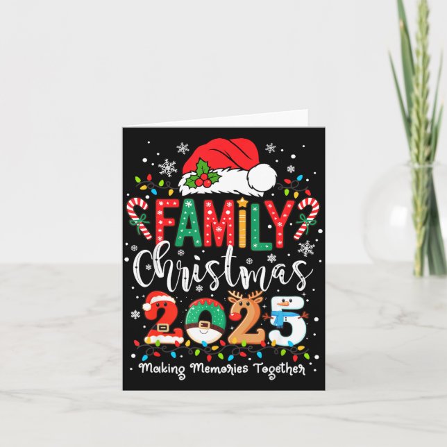 Family Funny Christmas Matching 2025 Santa Tee Paj Card (Front)