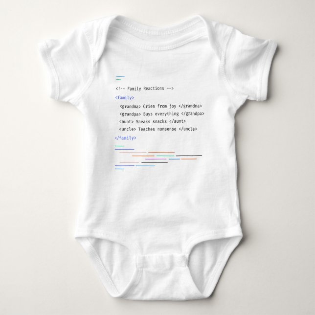 Family Funny Newborn Baby Code Saying Baby Bodysuit (Front)