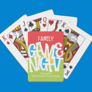Family GAME NIGHT Cute & Colourful Playing Playing Cards