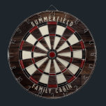 Family Games Room Wood Look Annual Reunion Dartboard<br><div class="desc">Elevate your game nights with our custom family wood effect dartboard, designed to bring a personal touch to your home. This unique dartboard allows you to proudly display your family name and location, making it not just a game but a cherished family heirloom. Ideal for gatherings, backyard parties, or simply...</div>