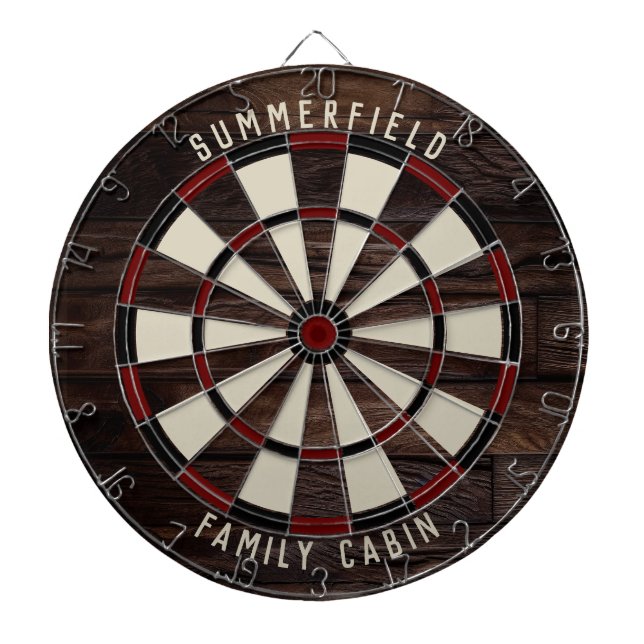 Family Games Room Wood Look Annual Reunion Dartboard (Front)
