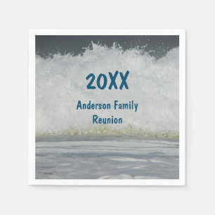 Family Gathering Ocean Wave Beach Reunion Napkin