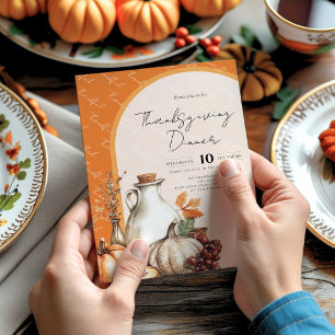 Family gathering Thanksgiving Dinner  Invitation
