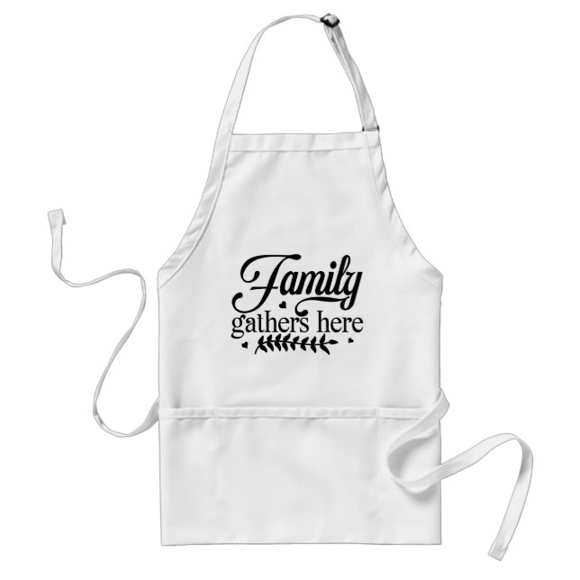 Family Gathers Here Warm Housewarming Gift Standard Apron (Front)