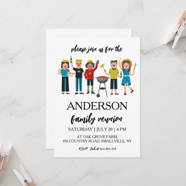family get together family reunion invitations (Front/Back In Situ)