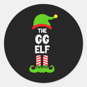 Family Gg Elf Christmas Matching Pajama Funny  Classic Round Sticker