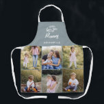 family gift 8 photo grandchild simple apron<br><div class="desc">family gift 8 photo grandchild. Modern simple graphic typography dusty blue apron design,  change the name to suit your occasion</div>