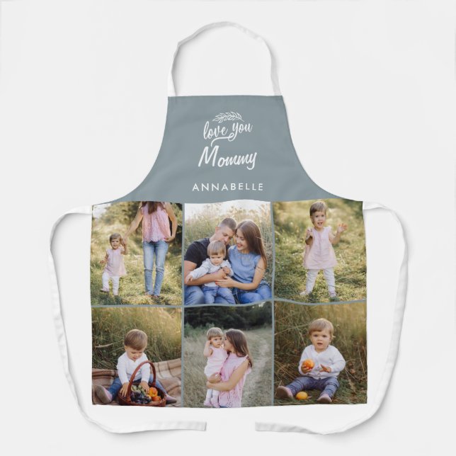 family gift 8 photo grandchild simple apron (Front)