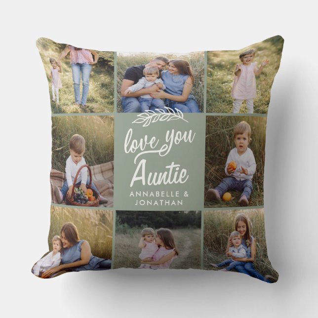 family gift 8 photo grandchild simple  cushion (Front)