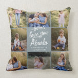 family gift 8 photo grandchild simple  cushion<br><div class="desc">family gift 8 photo grandchild simple modern script typography pillow gift blue design. change the name</div>