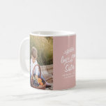 family gift photo grandchild simple typography  coffee mug<br><div class="desc">family gift 2 photo grandchild simple modern script typography pink girly mug design. change the name</div>