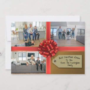 Family Gift Wrapped With A Bow Photo Card