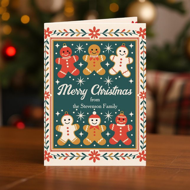 Family Gingerbread Man Merry Christmas Holiday  Card (Creator Uploaded)