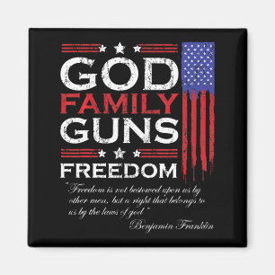 FAMILY GOD GUNS AND FREEDOM CHRISTIAN MAGA TRUMP MAGNET