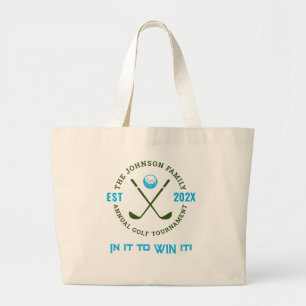 Family Golf Tournament Custom Logo Large Tote Bag