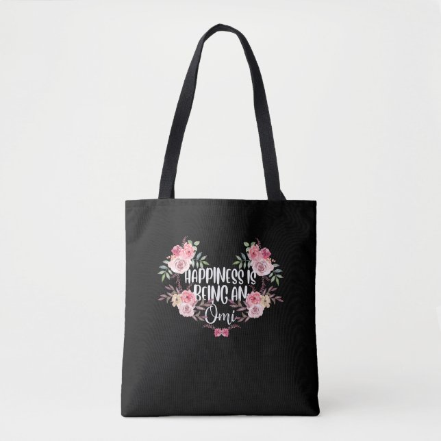 Family Grandmother Happiness Omi Grandma Flower Tote Bag (Front)