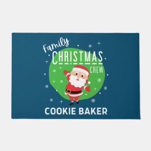 Family Group Christmas Party Pajamas Cookie Baker  Doormat