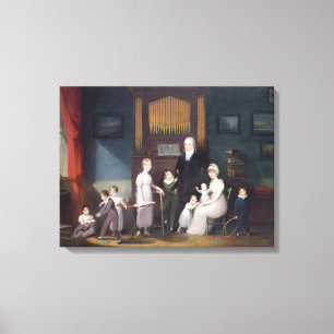 Family Group in an interior, c.1800 Canvas Print