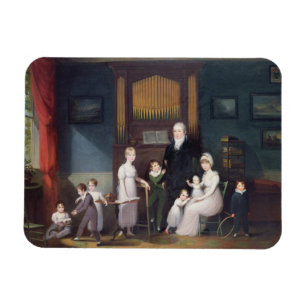 Family Group in an interior, c.1800 Magnet