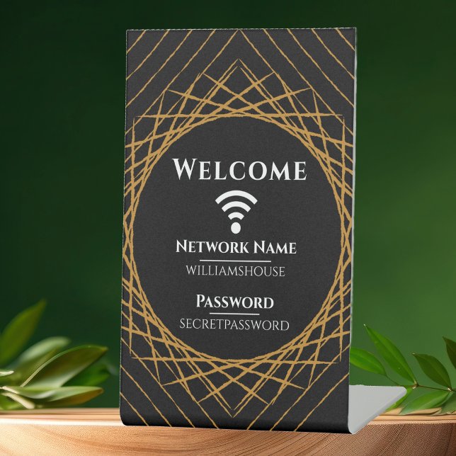 Family Guest Business Modern WIFI Password Sign (Network Password Welcome Sign for Business, Vacation Rentals, Guests)