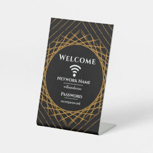 Family Guest Modern Business WIFI Password Pedestal Sign