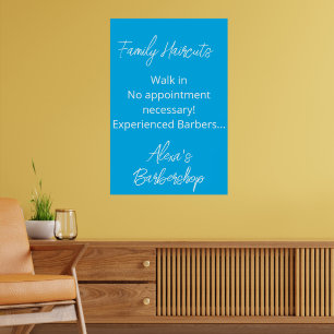 Family Haircuts Walk in Barbershop Salon Poster