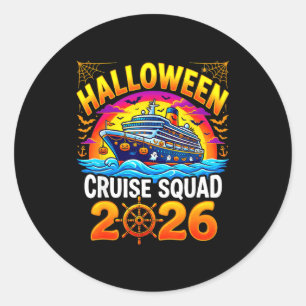 Family halloween cruise squad 2026 costume men classic round sticker