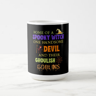Family Halloween Quote With Witch Devil Spider Coffee Mug