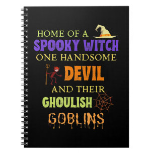Family Halloween Quote With Witch Devil Spider Notebook