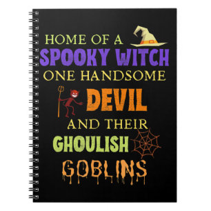 Family Halloween Quote With Witch Devil Spider Web Notebook