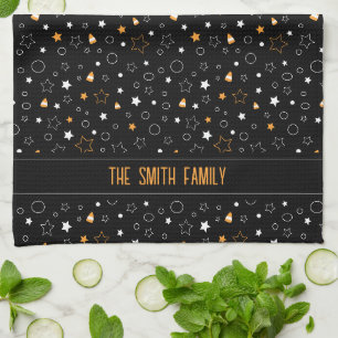 family halloween tea towel