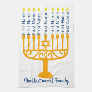 Family Hanukkah Kitchen Towel