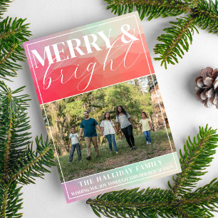 Family Happy Holiday Christmas Bright Photo Card