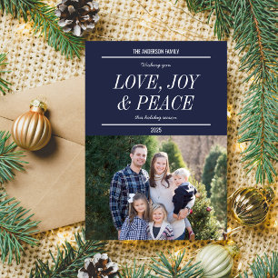 Family Happy Holidays Christmas Photo Card