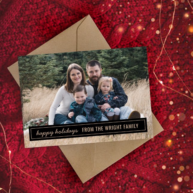 Family Happy Holidays Christmas Photo Card (Creator Uploaded)