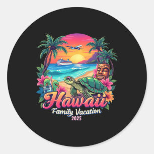 Family Hawaii Summer Matching Trip Vacation 2025 V Classic Round Sticker