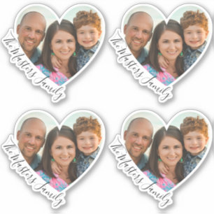 Family Heart Photo Elegant Sweet Script