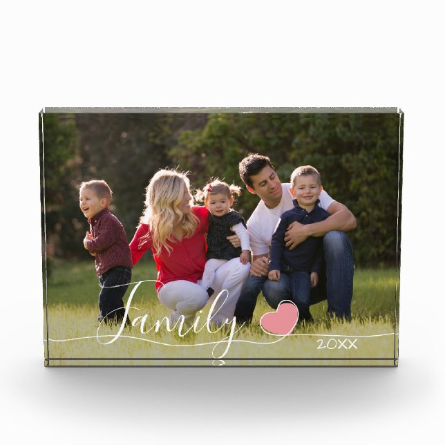 Family Heart Script Overlay | Horizontal Photo (Front)