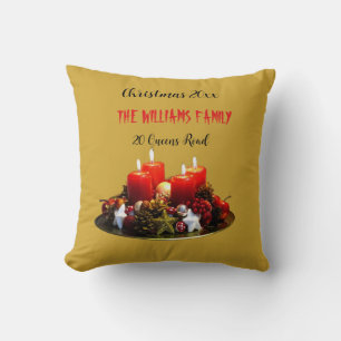 Family Hearth: Personalized Gold Advent Pillow