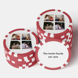 Family Heritage Multi-Photo Collage Personalized Poker Chips