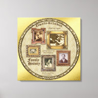 Family History Antique Photo Frames Gold Collage