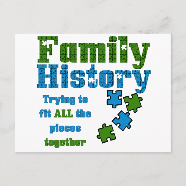 Family History Puzzle Postcard (Front)