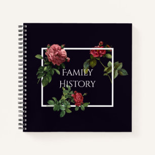 Family History Vintage Roses Notebook
