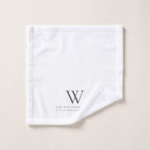 Family Home Monogram Modern White Charcoal