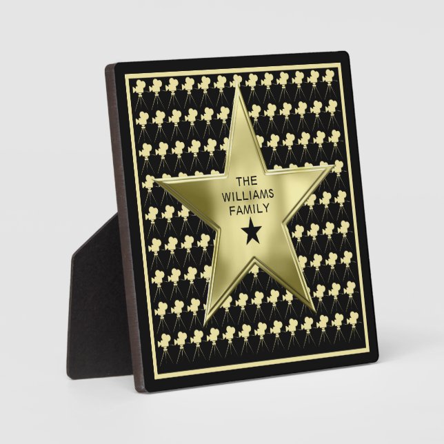 Family Home Movie Theater Personalized Star Plaque (Front)
