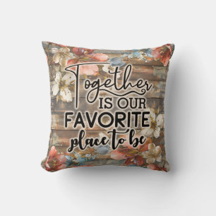 Family Home Rustic Floral  Cushion