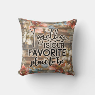 Family Home Rustic Floral Cushion